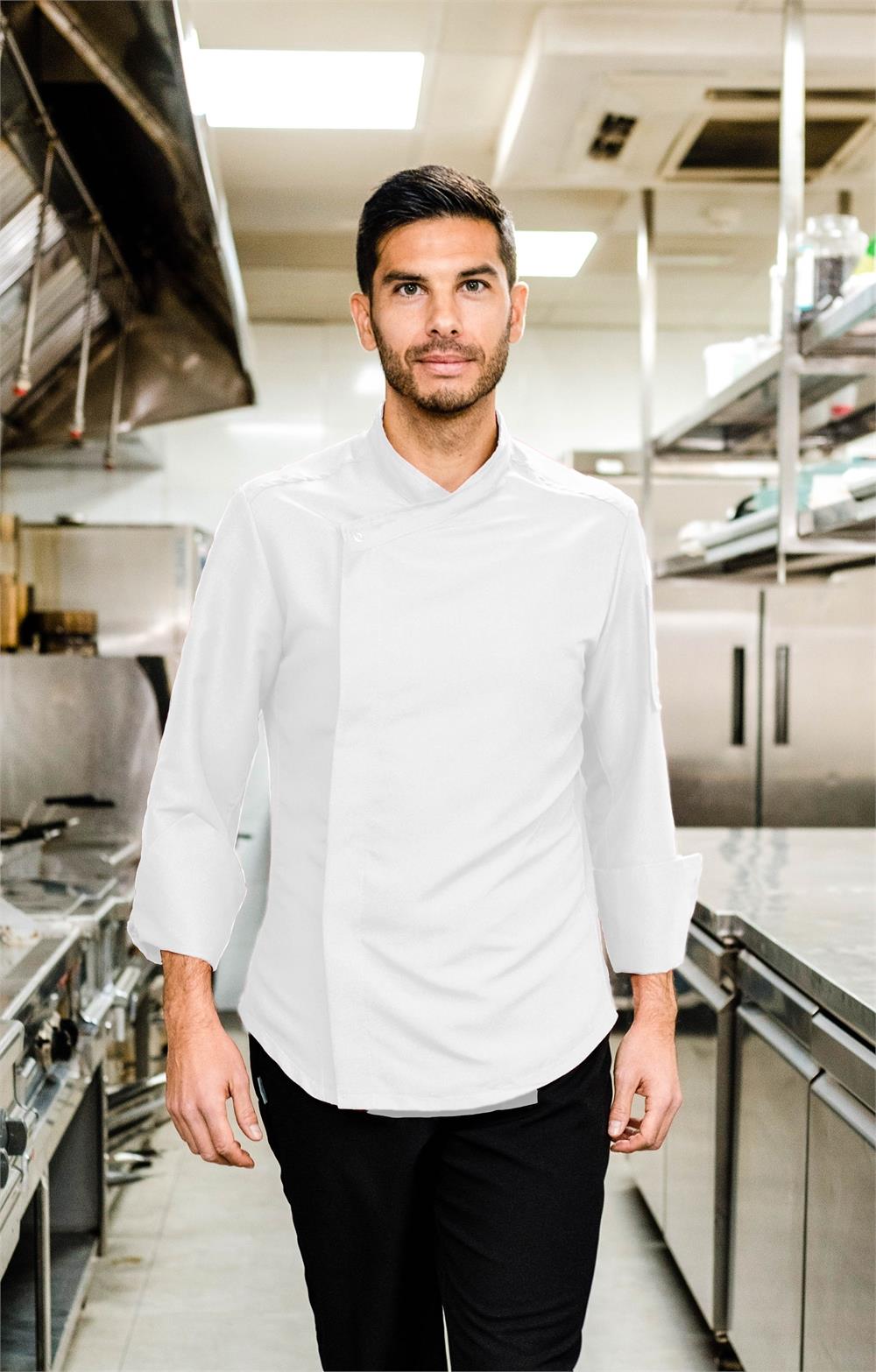 Chaqueta de cocina de caballero de microfibra
