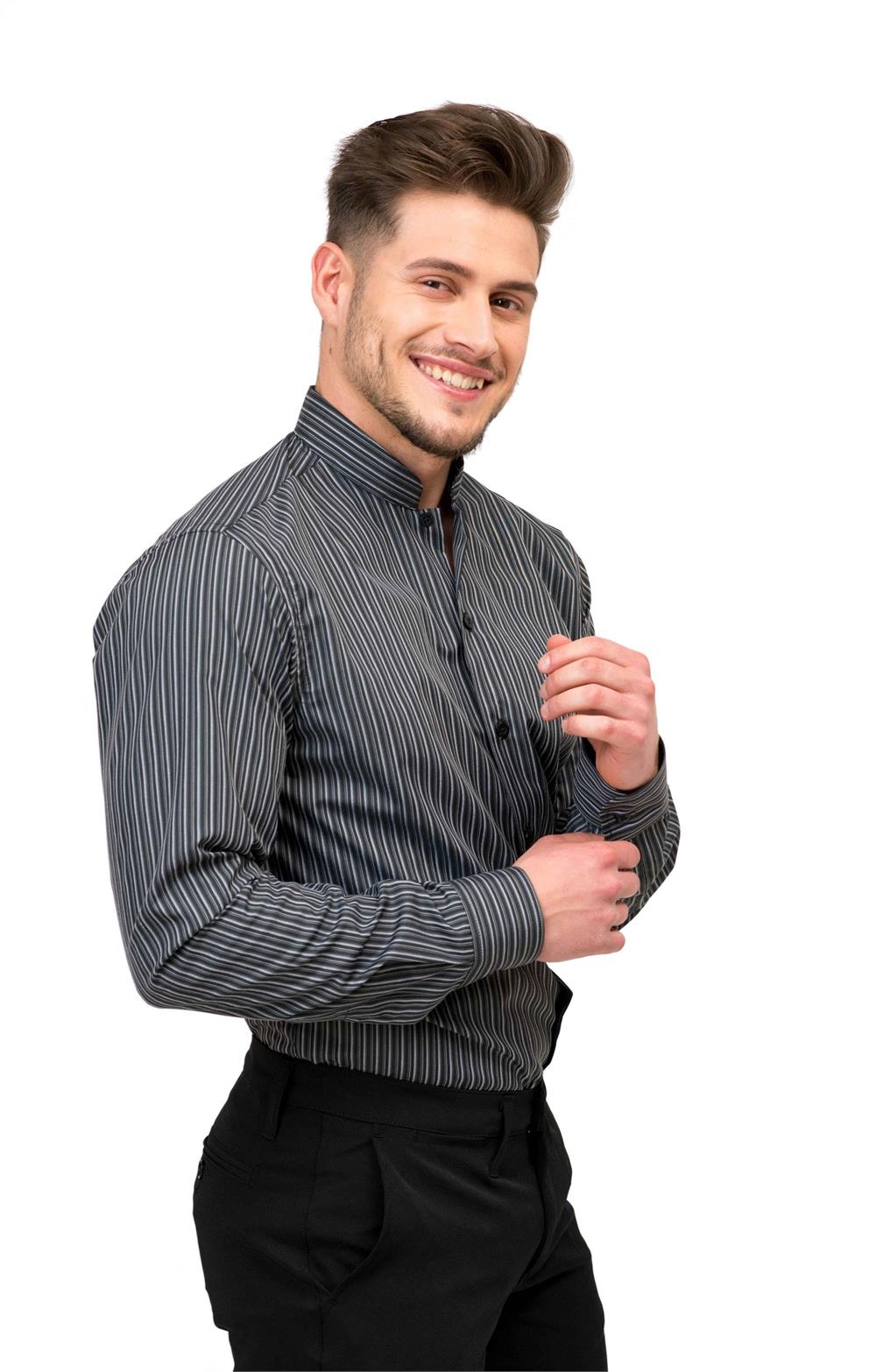 Camisa cuello tirilla rayas
